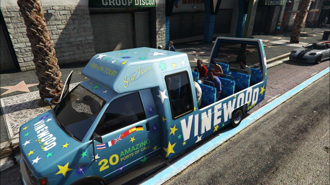 gta 5 vinewood tour bus location