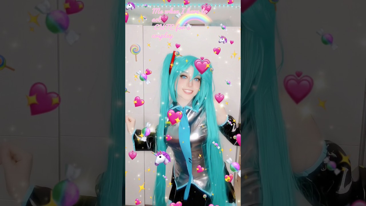 Me when I have to act cute for a cosplay: | Hatsune Miku #cosplay | Vocaloid