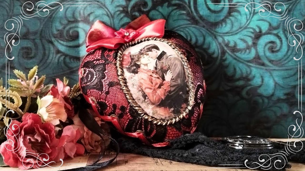 Valentine's day craft idea - DIY - decoupage - vintage gothic style