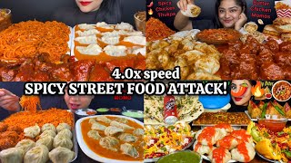 🔥 SPICY STREET FOOD FEAST! 🌶️ Jhol Momos, Chilli Chicken, Hakka Noodles, Samosa & Chicken Lollipop!