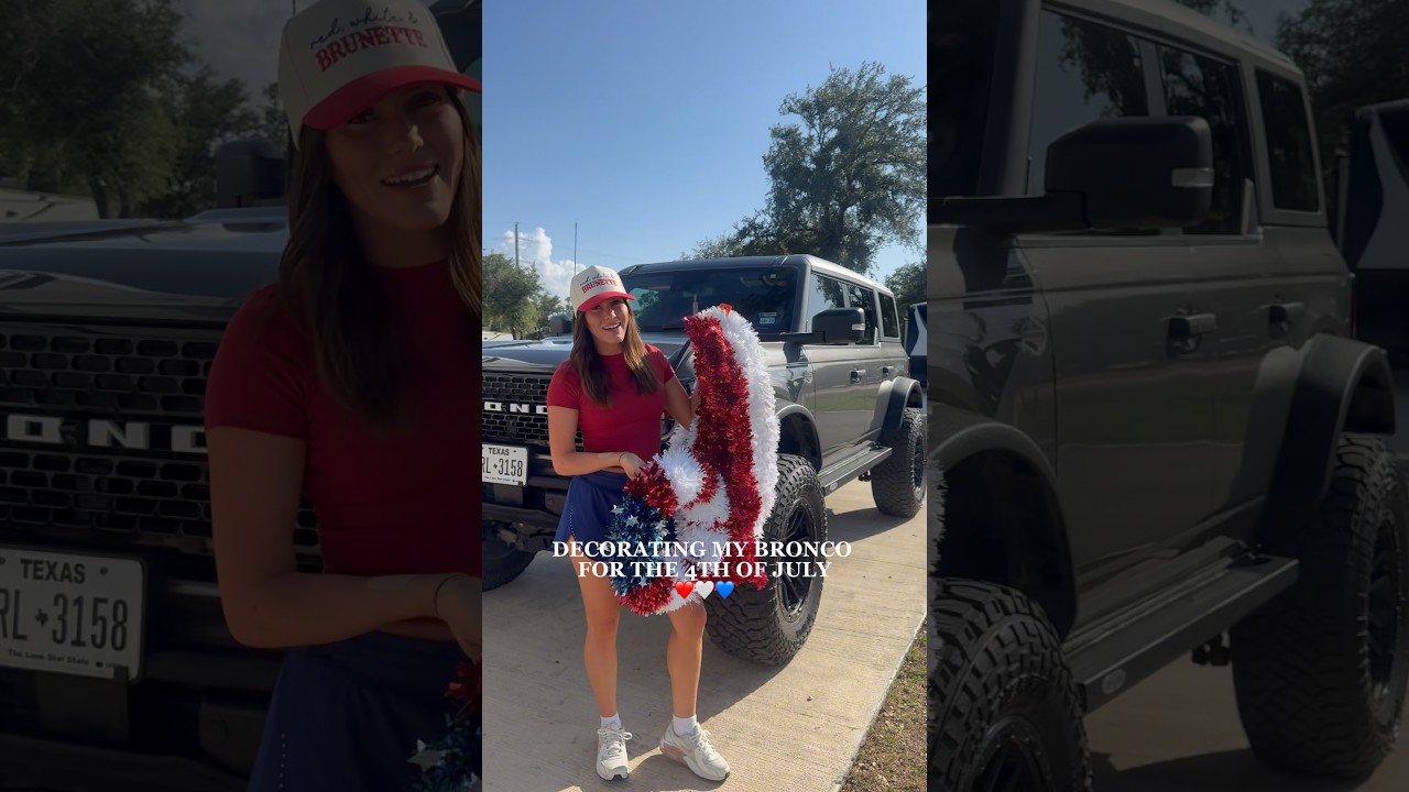 One thing about me, I’m gonna be festive! #campergirl #bronco #texas #4thofjuly  ￼