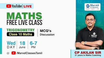 🔥 Trigonometry MCQ Discussion | CBSE Class 10 Maths | Live Class by CP Akilan Sir | June 18 @ 6PM
