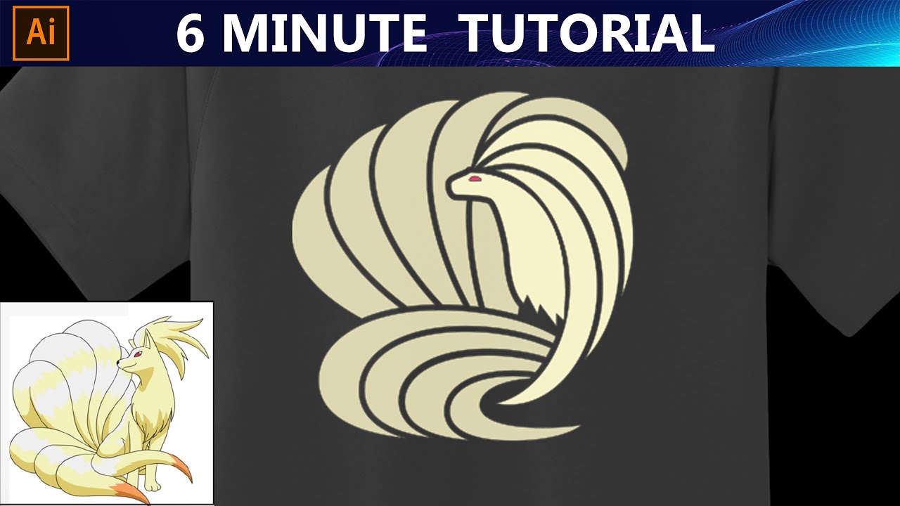 How to Create a Nintales Pokemon illustration LOGO Design | Illustrator Tutorial 2020 Free