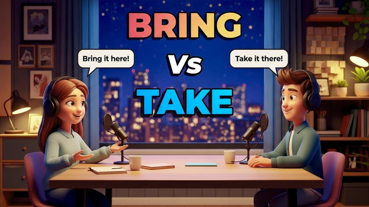 How to use Bring and Take in everyday english | English Go Easy Podcast