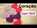 Coração de crochê em FIO DE MALHA - Fácil e rápido! Outra maneira de fazer (Novelo Rosa)