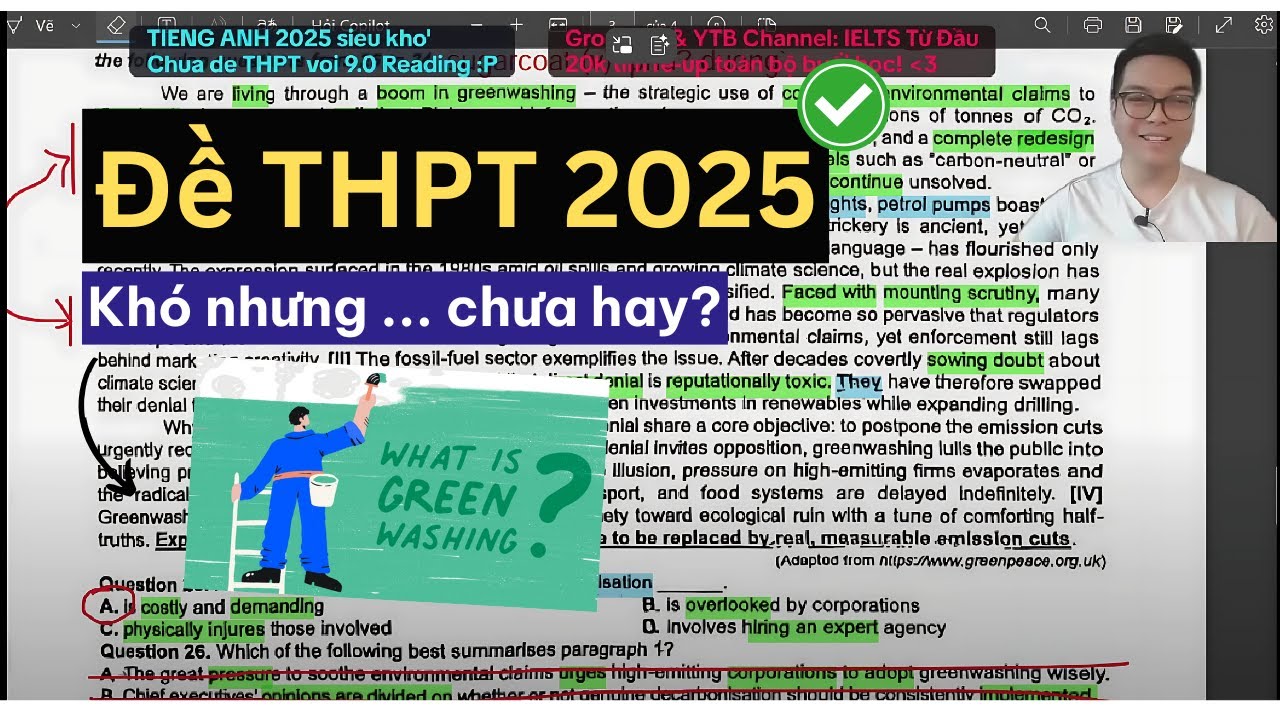 Giải mã toàn bộ đề thi THPT Tiếng Anh 2025 cùng 9.0 Reading - by thầy Thế Quang at IELTS Từ Đầu.