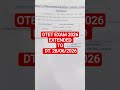 OTET EXAM 2026 ll EXAM DATE 28/06/2026 ll #otet2026 #otetexam #otetclass #viralvideo #viralshorts