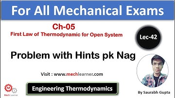 Problem With Hints Ch-5 || First Law Applied To Flow Process || Engineering Thermodynamics-42 ||