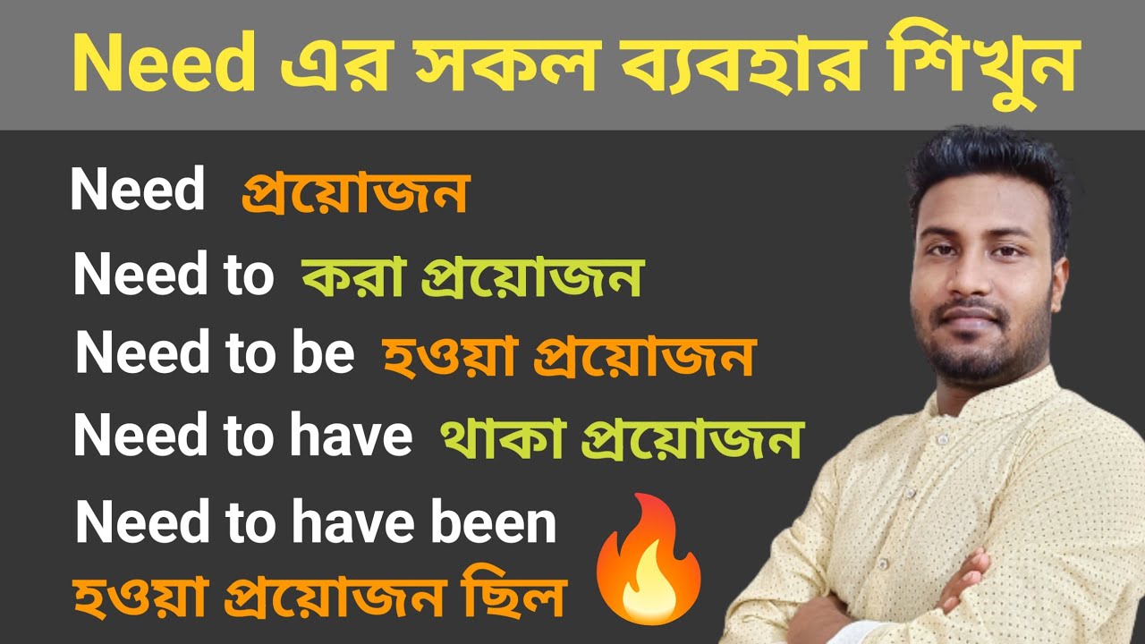 ইংরেজিতে কথা বলতে ও লিখতে এগুলো অবশ্যই লাগবে | Need এর সকল ব্যবহার | Spoken English