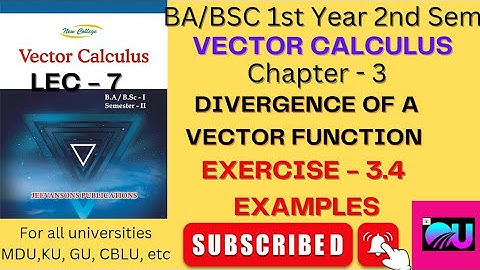 Ex - 3.4 Vector Calculus||Vector Calculus BSC First Year Chapter 3 ||@Ordinaryuniquecoachingclasses