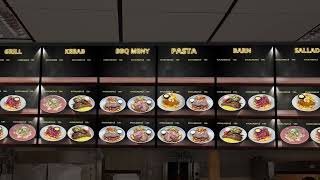Digital menu and 8 Displays with video wall. Designed by DMD Sweden AB
