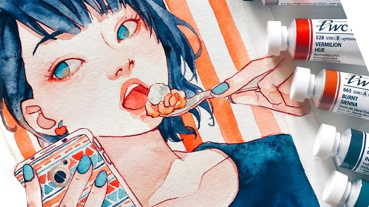 CARAMEL PIE - HUNGRY Watercolor series -