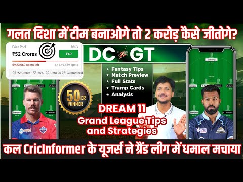 DC vs GT Dream11 Grand League Team Prediction, GT vs DC Dream11, Delhi vs Gujarat Dream11: Fantasy