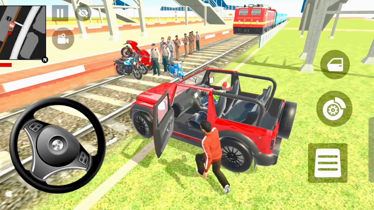 Indian Thift Auto Simulator🎮Frankiln has purchased a new Thar and met with an accident with a train 