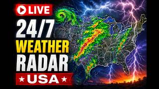 🔴 USA Live Weather Radar 24/7  🌩️ Relaxing Lo-fi Chill beats