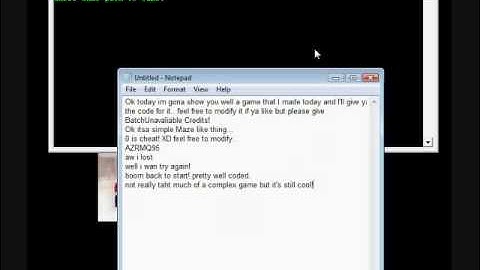 Batch File Game-- "Maze"