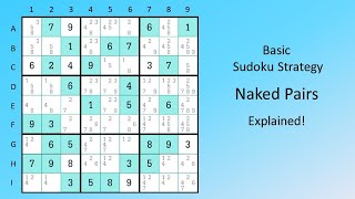 Basic Sudoku Strategy Naked Pairs Explained