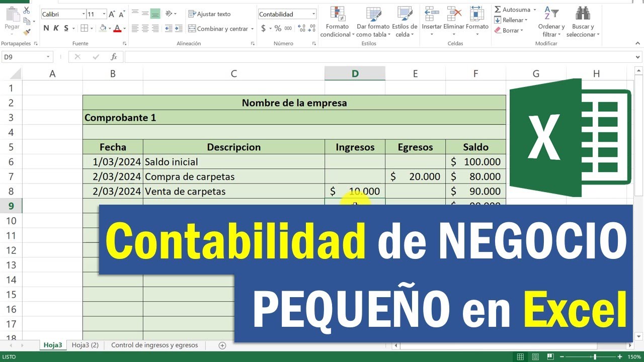 Como llevar la CONTABILIDAD de un Negocio Pequeño en Excel