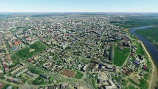 Microsoft Flight Simulator - Оренбург - обзор камерой дрона