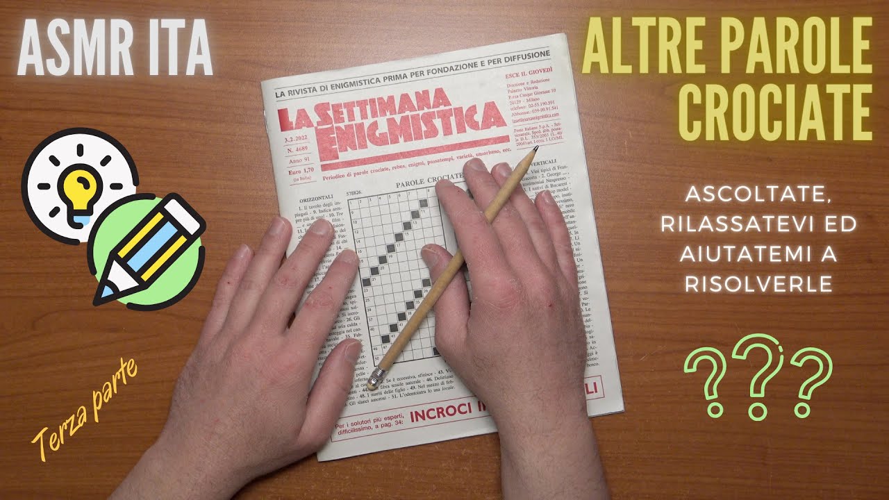 ASMR ITA | Il giornalino dei giochi RILASSANTI (non so nulla... aiutatemi voi!) | Cruciverba 📙✍️😴