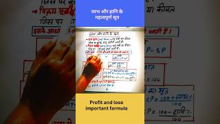 🎯lose and profit important farmula.#mathsmasti #studytime #lossprofit #mathsclass #educational