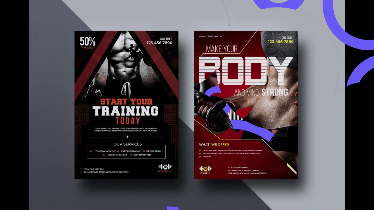 Fitness |  Gym  | Yoga |  Health Flyers & Posters