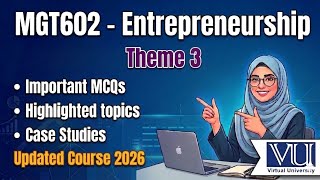 MGT602 - Entrepreneurship | Theme no 3 | Updated Syllabus 2026 | VU shortLectures