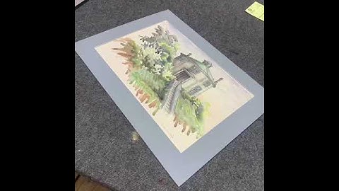 Watercolor painting custom framed in wood frame by www.ModernMemoryDesign.com nj frame shop