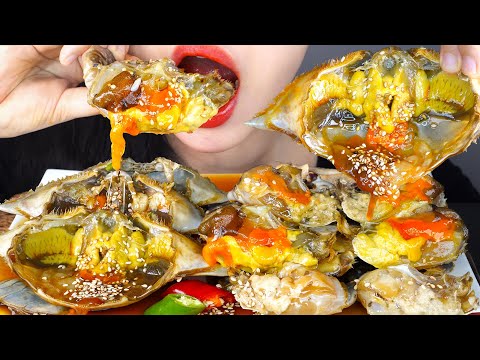 ASMR Soy Sauce Marinated Raw Crab 간장게장 먹방*Ganjang Gejang*NO TALKING EATING SOUNDS MUKBANG カンジャンケジャン