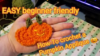 How to Crochet a Pumpkin Applique 🎃 EASY Beginner Friendly Halloween Pattern Tutorial