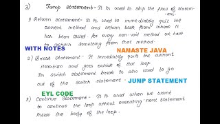 JAVA 017- JUMP STATEMENT