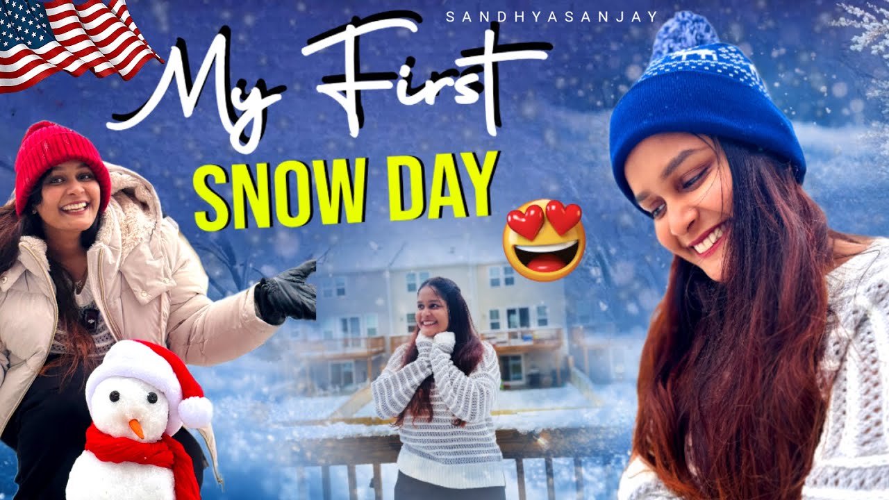 SEEING SNOW FOR THE FIRST TIME | First vlog 2025 | my snowman ⛄️ - YouTube
