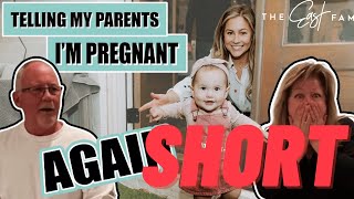 telling my mom “I’M PREGNANT AGAIN” *hilarious pregnancy announcement reaction* #shorts