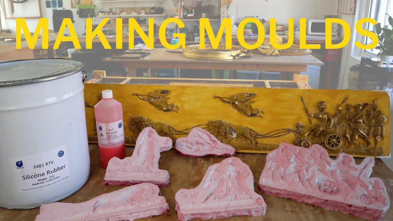 Making silicone moulds for antique frame restoration.