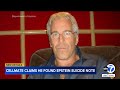 Ex-cellmate says he found suicide note from Jeffrey Epstein