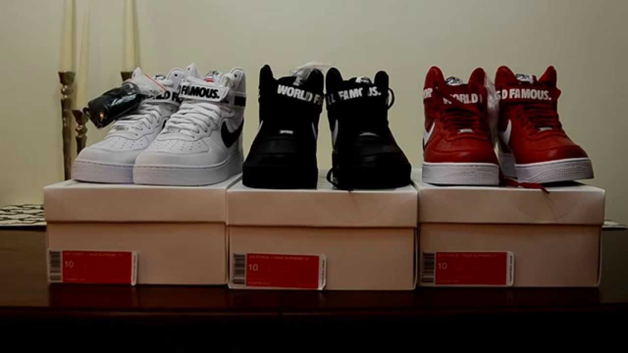 Nike x Supreme Air Force 1 video Review - YouTube