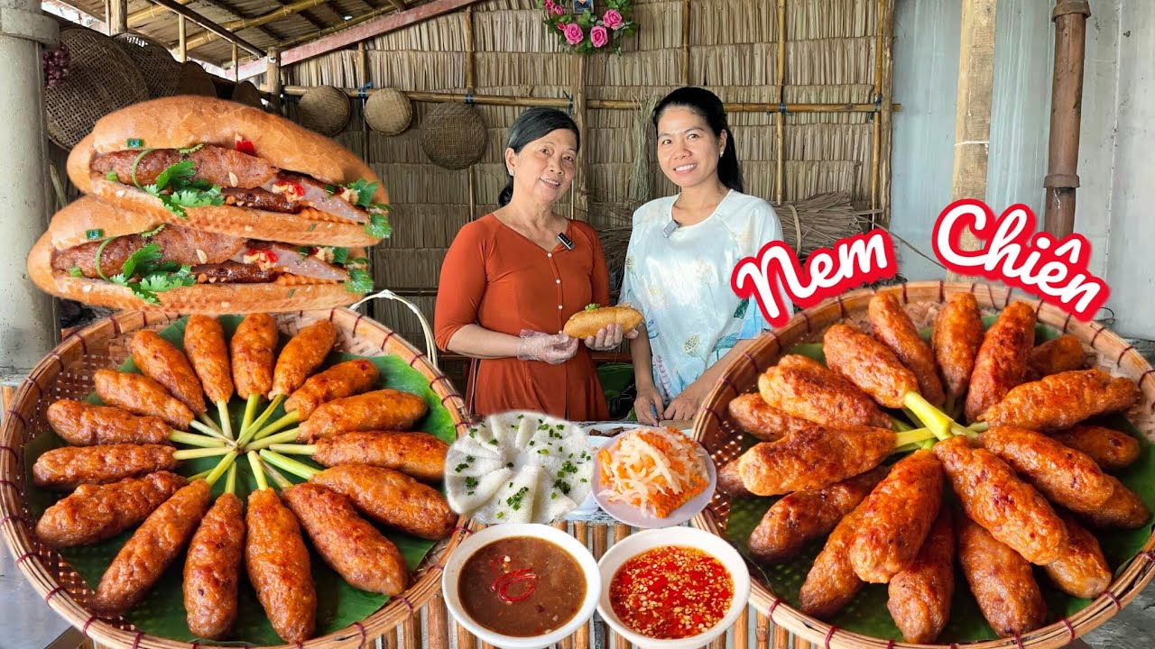 NEM CHIÊN bọc sả giòn dai thơm lừng cuốn bánh hỏi - ăn bún - bánh mì đều ngon mà dễ lắm nè 