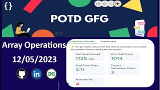 Array Operations || GFG POTD || Java || GeeksForGeeks Daily Challenge