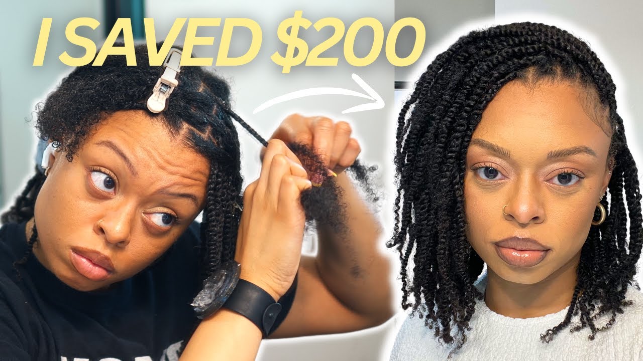 DIY MINI TWISTS WITH EXTENSIONS -  4a4b Afro Coily Bulk Hair, Type 4 Natural Hair