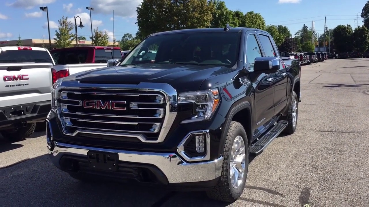 2019 Gmc Sierra 1500 4wd Crew Cab Slt Multi Pro Tailgate Sunroof Black Oshawa On Stock 191512