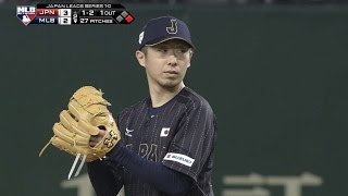 11/14/14: chihiro kaneko strikes out five over solid frames to earn
the win for samurai japan vs. mlb all-stars check
http://m.mlb.com/video for...