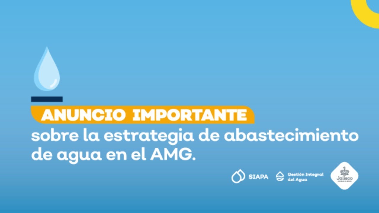 Anuncio IMPORTANTE sobre la estrategia de abastecimiento de agua en el ...