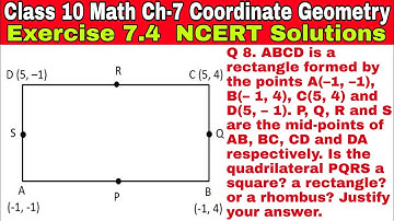 Class 10 Ex-7.4 Q 8 | Coordinate Geometry | Chapter 7 | Math | NCERT Solution | CBSE