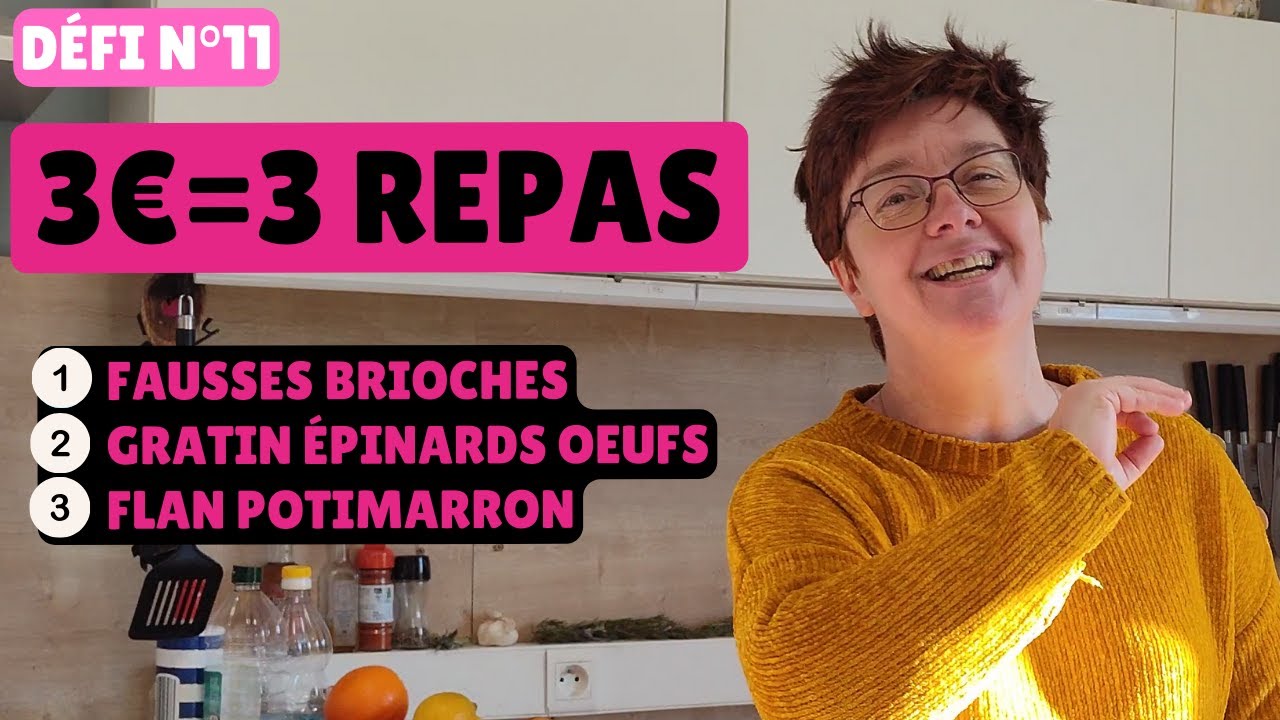 👍nouvelle vidéo : MANGER POUR 3 € PAR JOUR | 3 recettes économiques, équilibrées et faciles  😊n°11