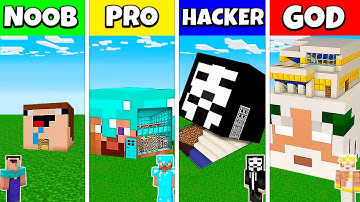 Minecraft Battle: NOOB vs PRO vs HACKER vs GOD: INSIDE HEAD HOUSE BASE BUILD CHALLENGE / Animation