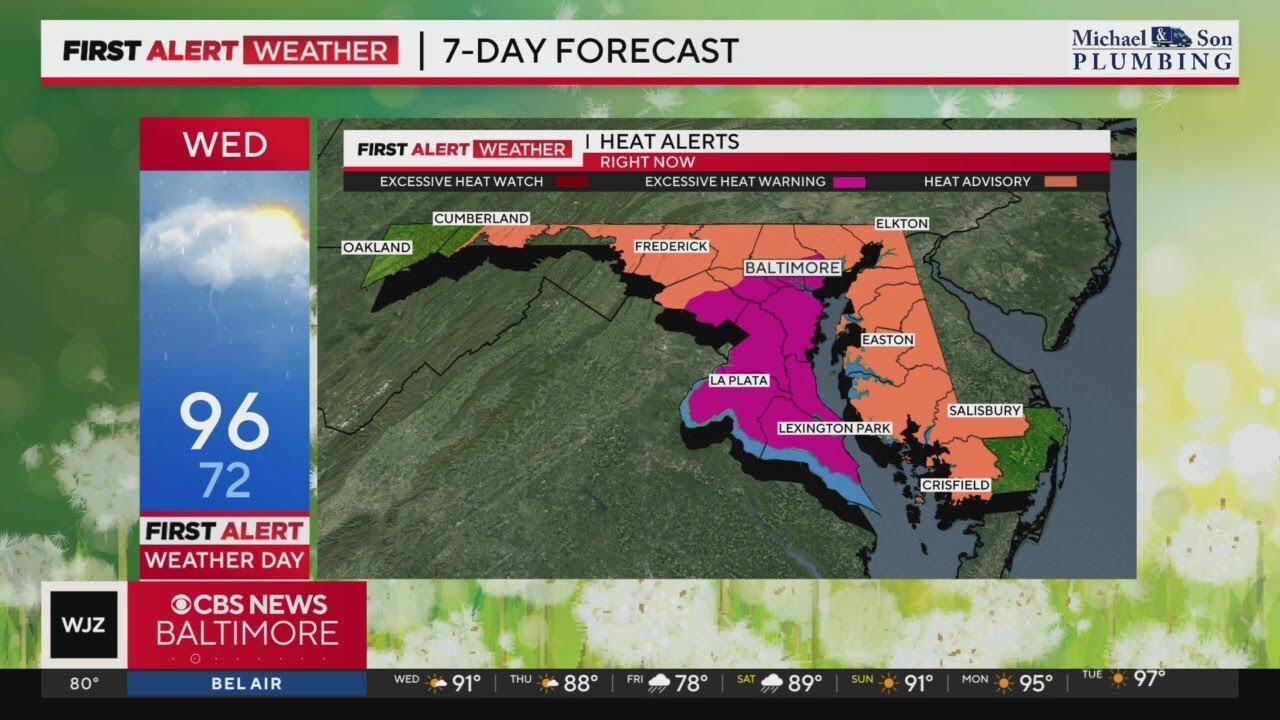 First Alert Weather Day Wednesday for high heat, chance for evening ...