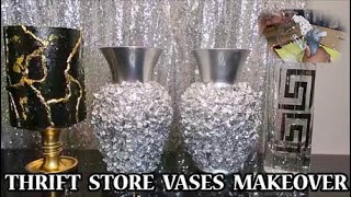 DIY THRIFT STORE VASE MAKEOVER - GOODWILL VASE HIGH END UPCYCLE - GLASS PAINTING