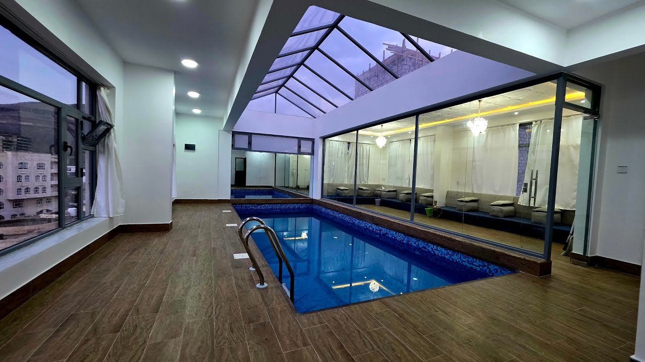 عمارة للبيع في صنعاء حدة مع المسبح والشالية والمصعد الكهربائي اعلان رقم 1586