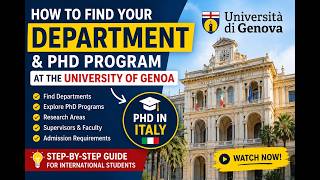 🎓 How to Find Your Department at the University of Genoa 🇮🇹 | PhD Application Guide 2026