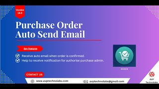 Purchase Order Auto Send Email | Purchase Order Notification